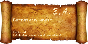 Bernstein Anett névjegykártya